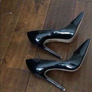 Patent Black Faux Leather Pumps